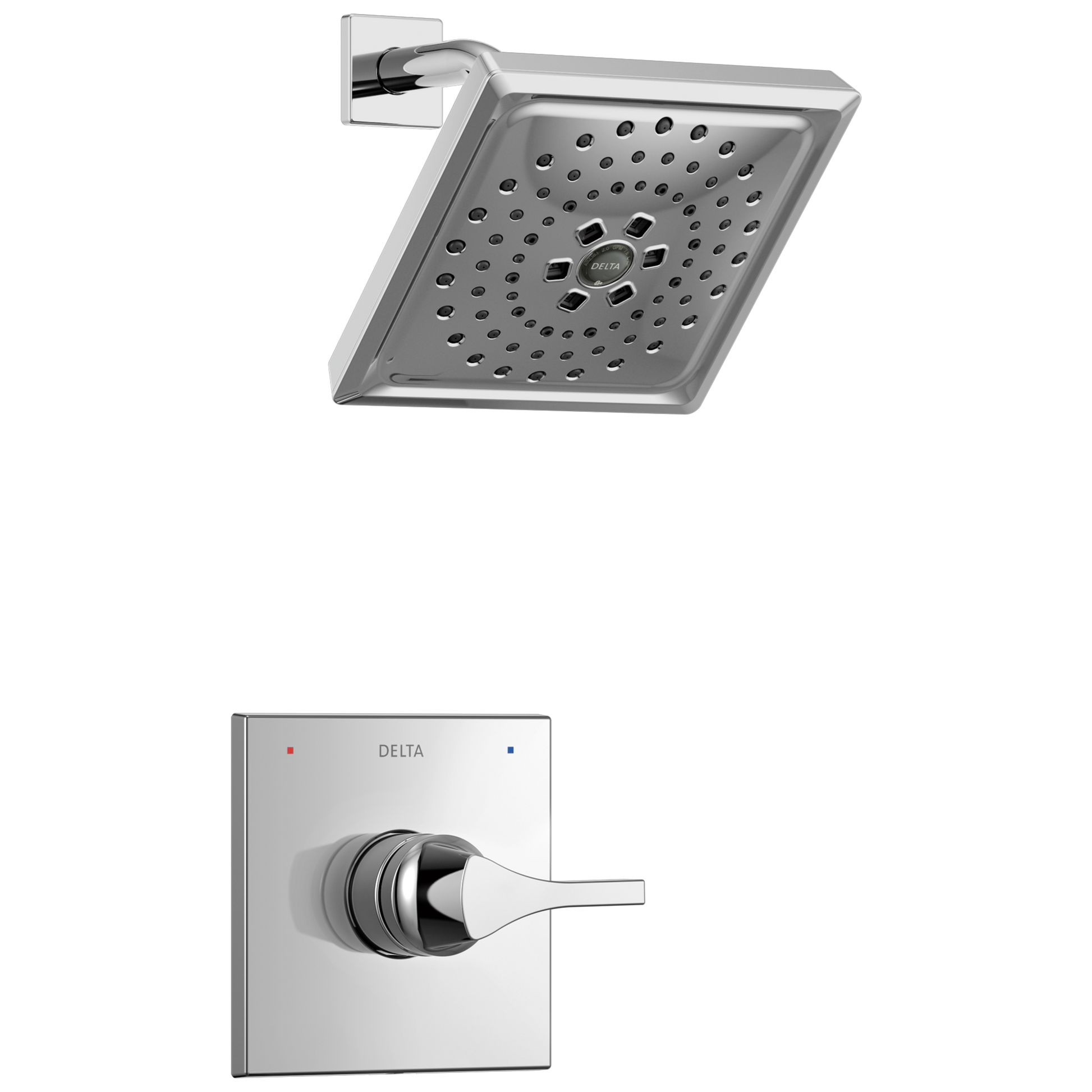 Delta Zura Chrome 1-handle Multi-function 7.6875-in Square Shower Faucet