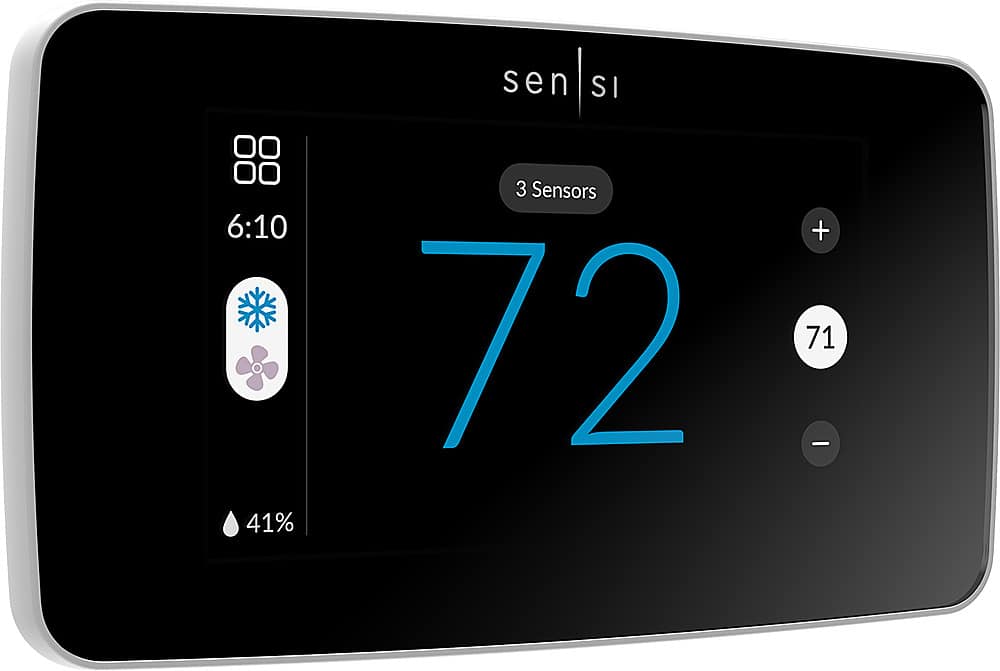 Emerson - Sensi Touch 2 Smart Programmable Wi-Fi Thermostat-Works with Alexa - White Beveled Edge