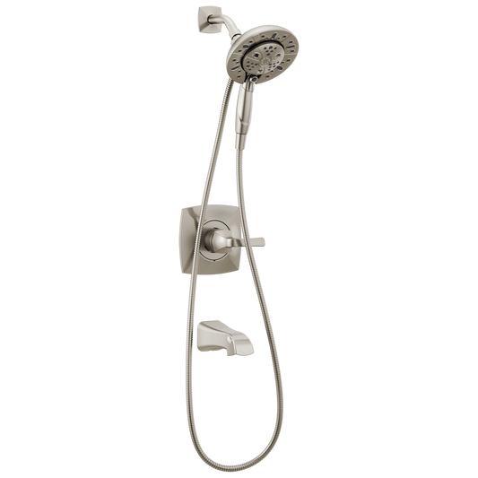 Delta Vesna Spotshield Brushed Nickel 1-handle Multi-function 7-in Round Bathtub and shower Faucet with Valve