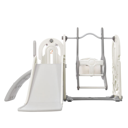 CESICIA Plastic Playset 1-Swing Gray Plastic Playset