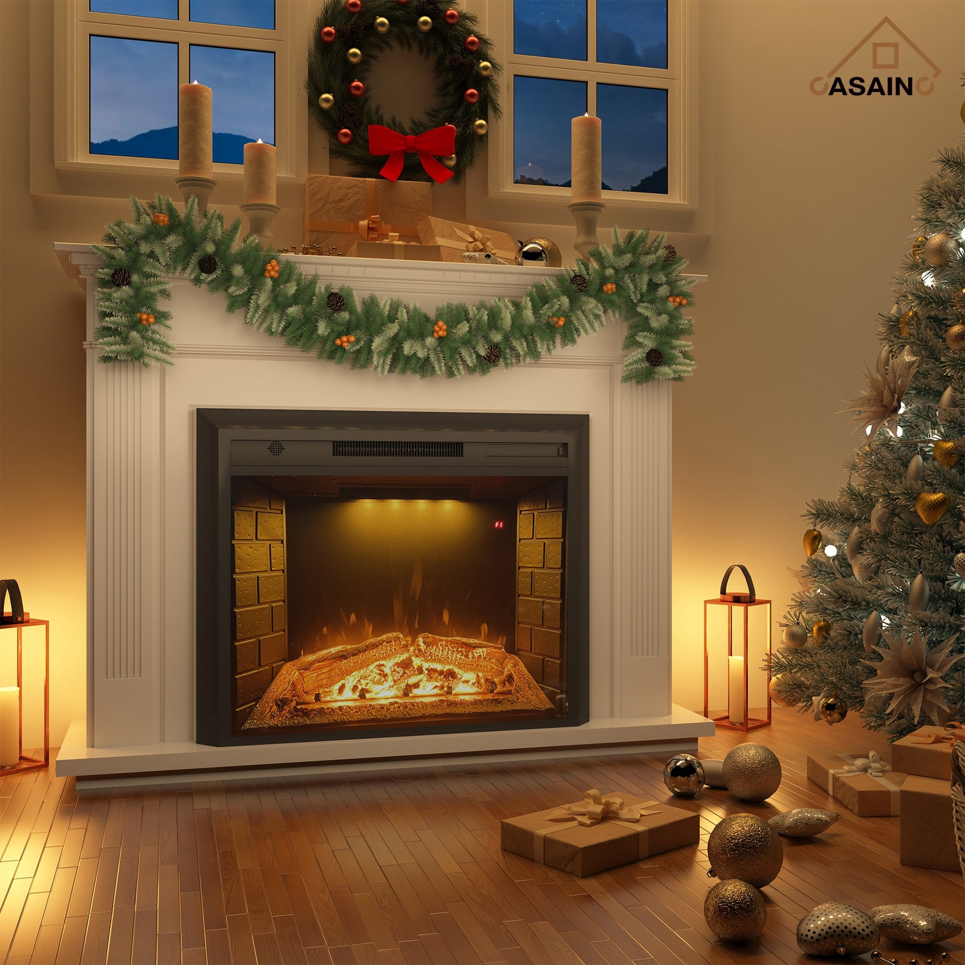 CASAINC 30.5-in W Black LED Electric Fireplace VL-WF-EF28