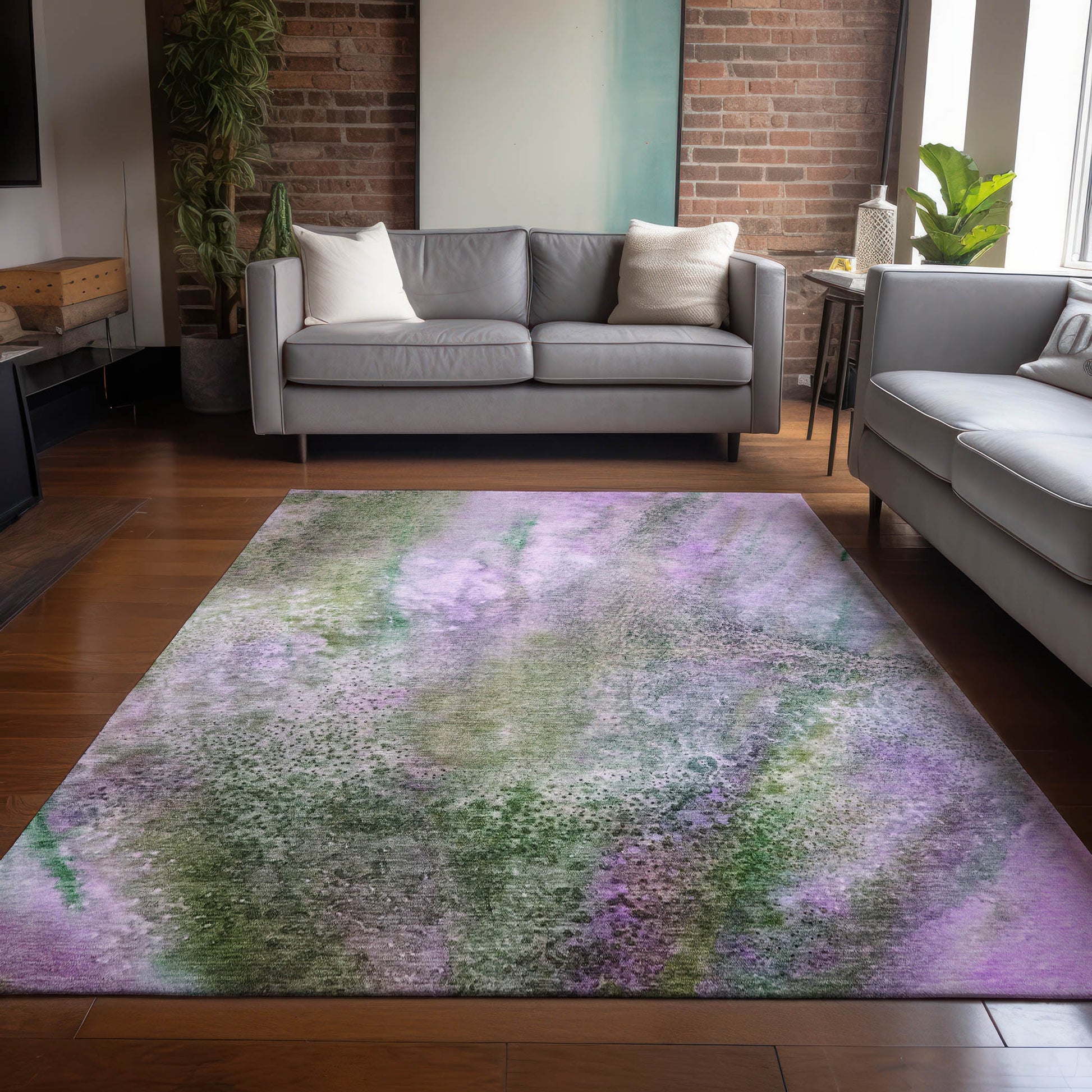 Addison Rugs Chantille ACN505PP 10 x 14 (ft) Purple Rectangular Indoor/Outdoor Abstract Machine washable Area rug