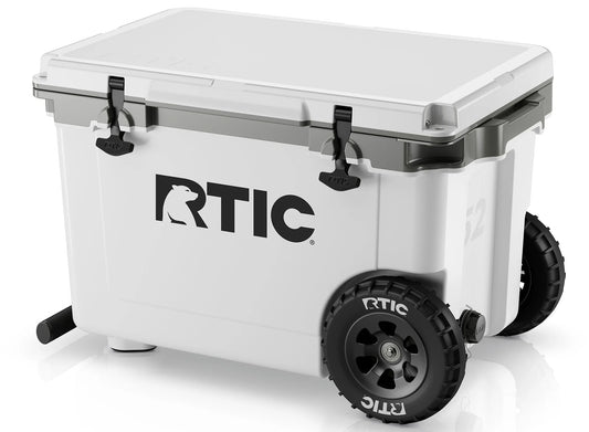 RTIC Outdoors Wheeled Ultra White / Grey 52-Quart Wheeled Insulated Chest Cooler 19680