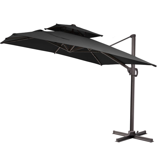 Pellebant 11-Feet Steel Black Cantilever Patio Umbrella