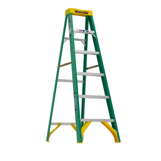 Werner FS200 6-ft Fiberglass Type 2- 225-lb Load Capacity Step Ladder FS206