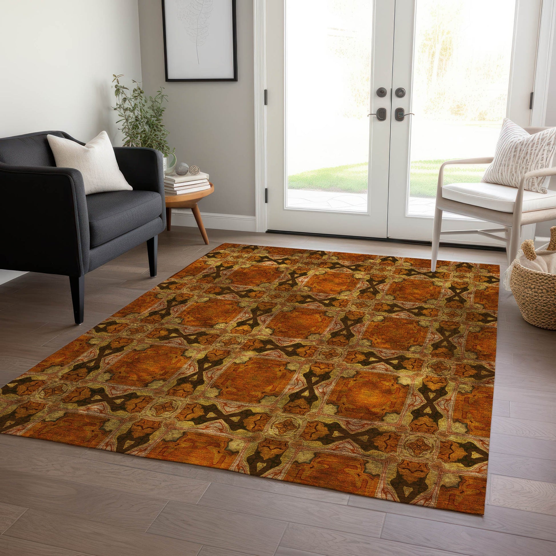 Addison Rugs Chantille ACN564PK 9 x 12 (ft) Paprika Rectangular Indoor/Outdoor Machine washable Area rug