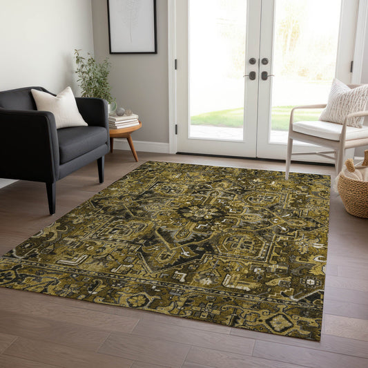 Addison Rugs Chantille ACN570BR 10 x 14 (ft) Brown Rectangular Indoor/Outdoor Oriental Machine washable Area rug