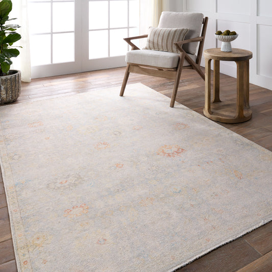 Jaipur Living Boheme 6 x 9 (ft) Loomed Cotton Light Blue Rectangular Indoor Floral/Botanical Vintage Area rug