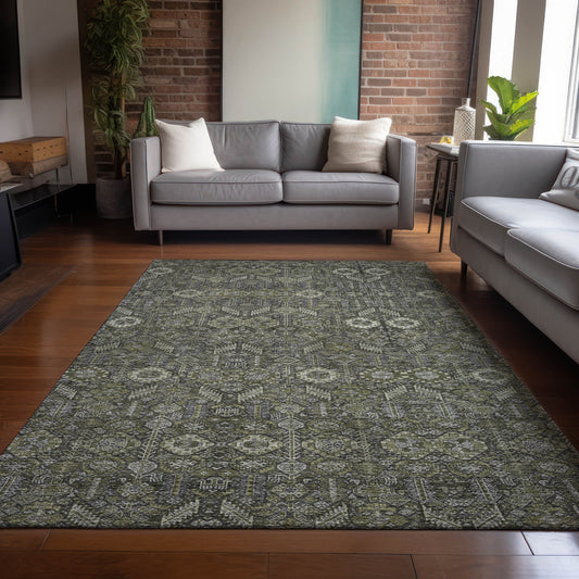 Addison Rugs Chantille ACN574TP 9 x 12 (ft) Taupe Rectangular Indoor/Outdoor Geometric Bohemian/Eclectic Machine washable Area rug