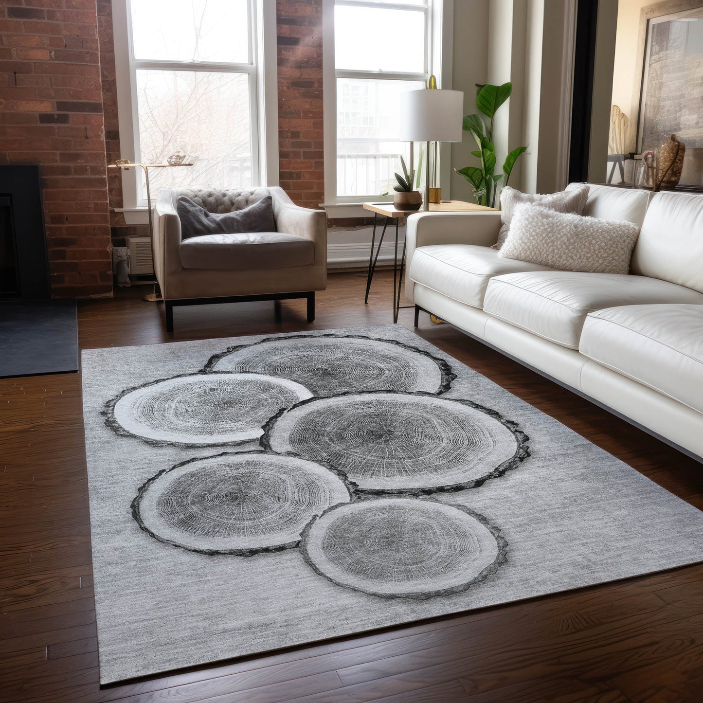 Addison Rugs Chantille ACN575GY 9 x 12 (ft) Gray Rectangular Indoor/Outdoor Abstract Machine washable Area rug