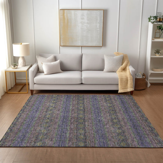 Addison Rugs Chantille ACN615PP 8 x 10 (ft) Purple Rectangular Indoor/Outdoor Abstract Machine washable Area rug