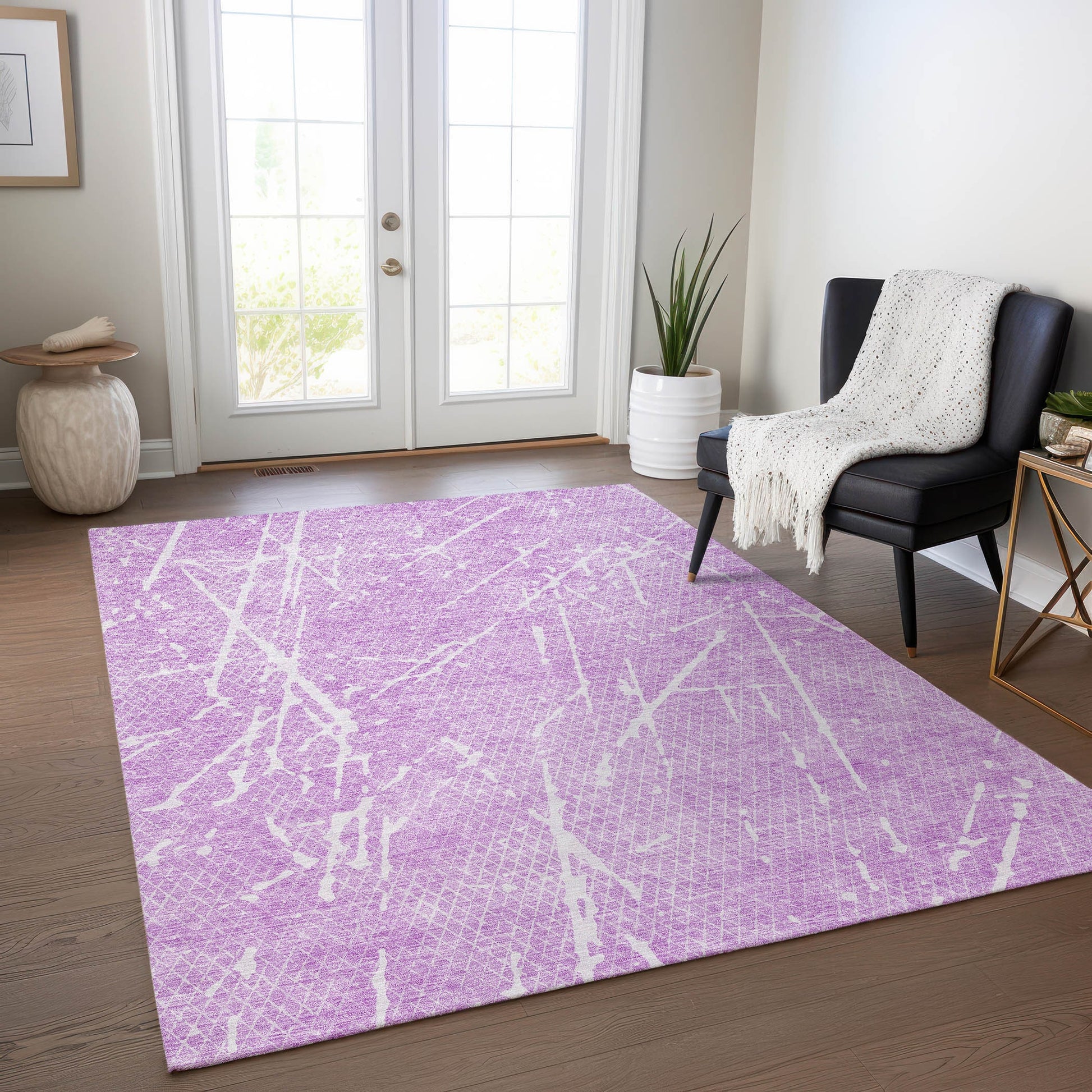 Addison Rugs Chantille ACN628LL 9 x 12 (ft) Lilac Rectangular Indoor/Outdoor Geometric Machine washable Area rug