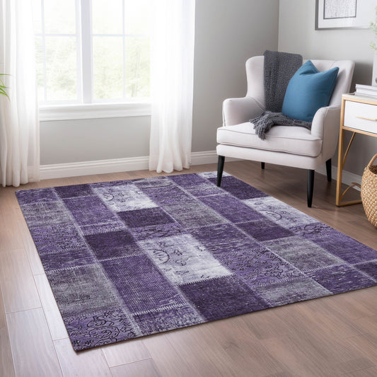 Addison Rugs Chantille ACN631PP 9 x 12 (ft) Purple Rectangular Indoor/Outdoor Geometric Machine washable Area rug
