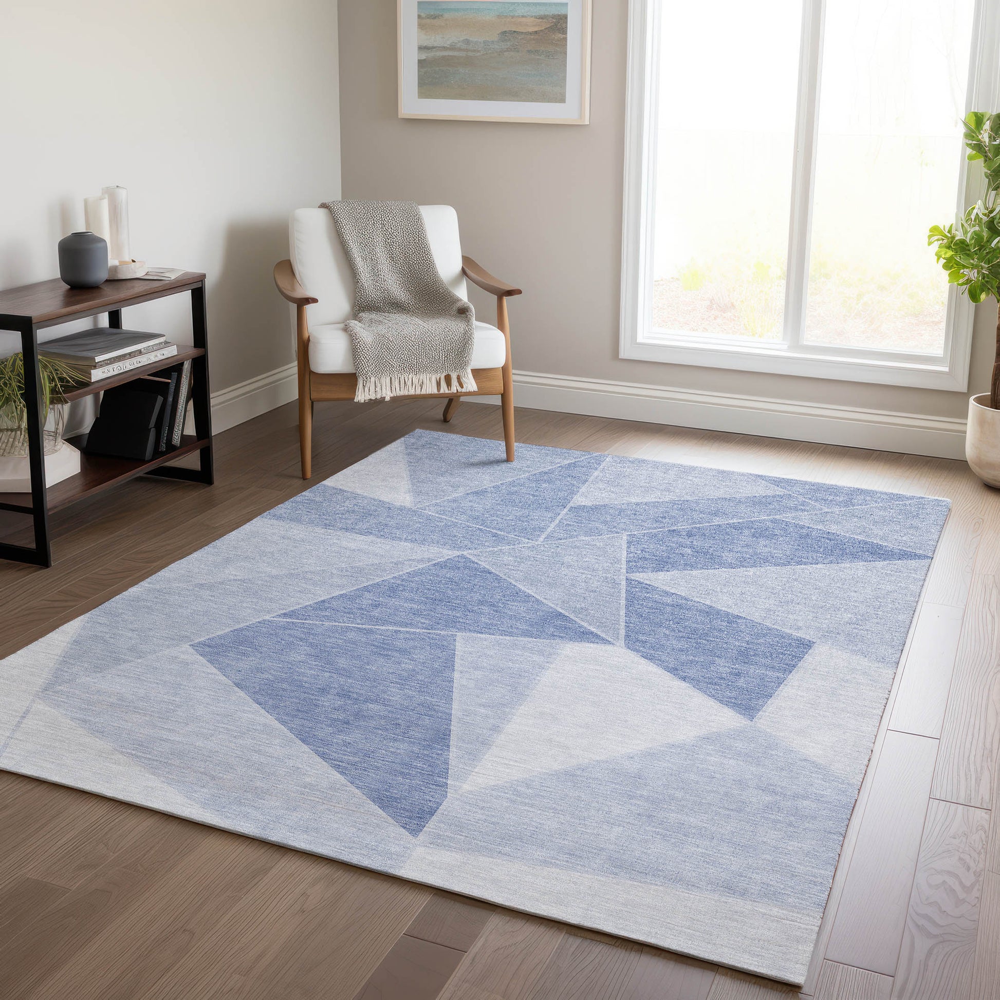 Addison Rugs Chantille ACN636SK 9 x 12 (ft) Sky Rectangular Indoor/Outdoor Geometric Machine washable Area rug