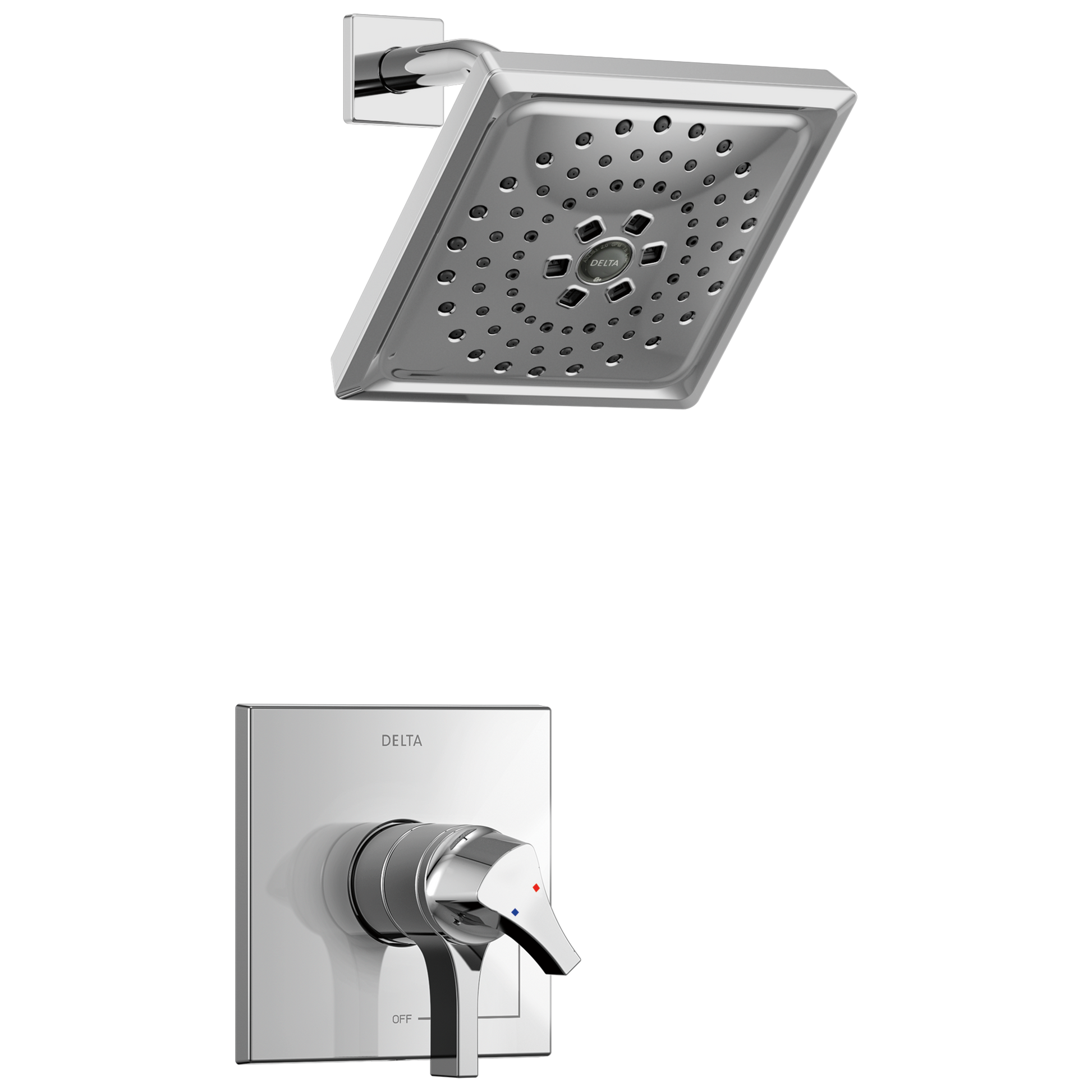 Delta Zura Chrome 2-handle Multi-function 7.6875-in Square Shower Faucet