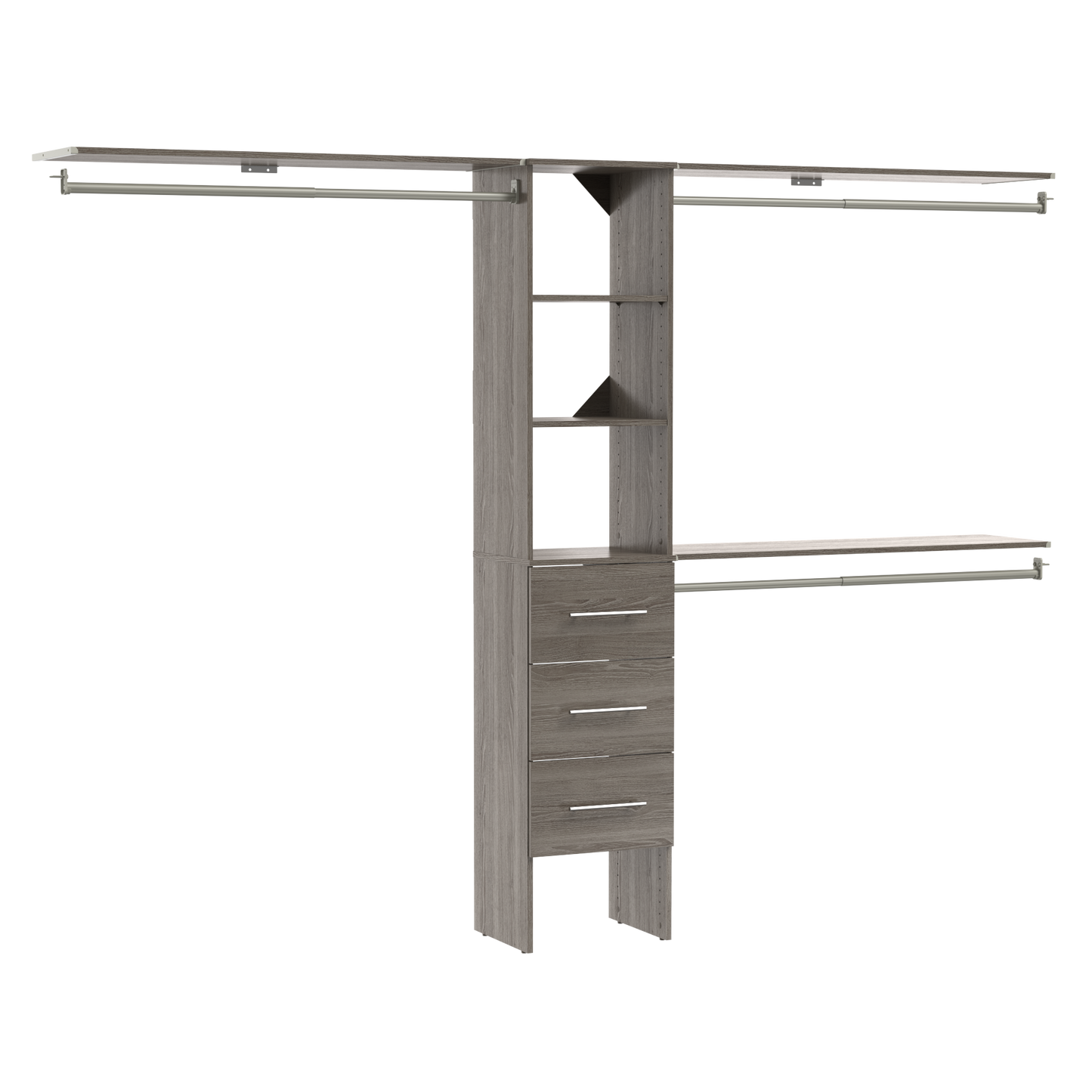 ClosetMaid BrightWood 9.41-ft to 9.41-ft W x 6.87-ft H Ash Solid Shelving Wood Closet System