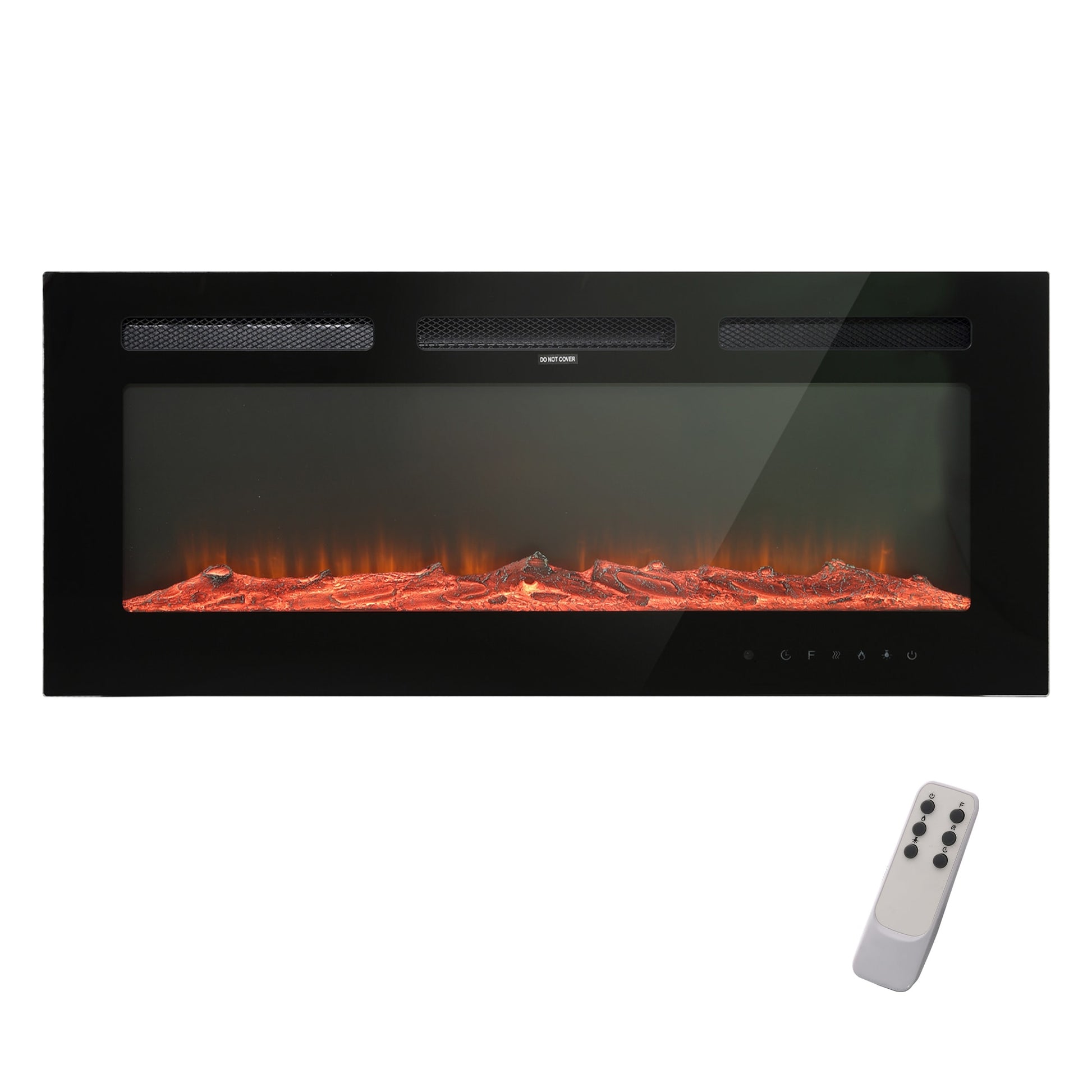 Clihome 36-in W Black Fan-forced Electric Fireplace CL-R36
