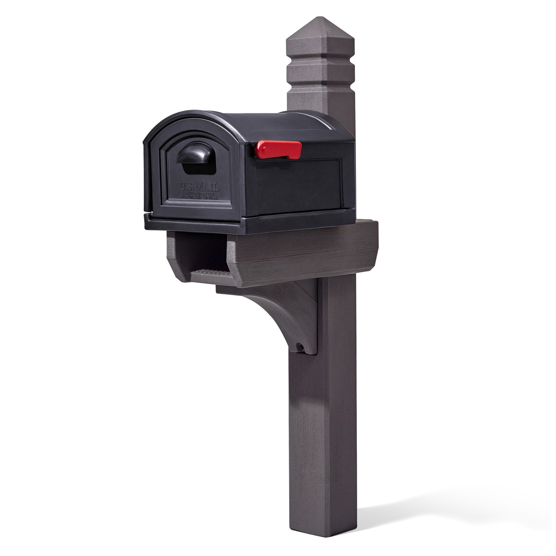 Step2 Post Mount Black Plastic Extra Large Lockable Mailbox with Post 518899