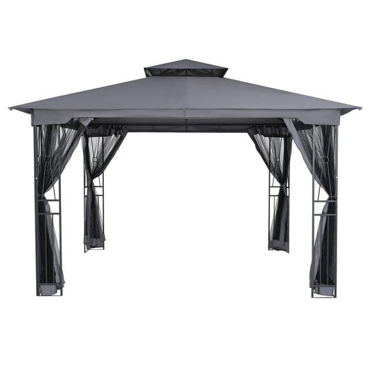  12-ft x 10-ft ChillPavilion Gray Solarium with Soft Top Roof