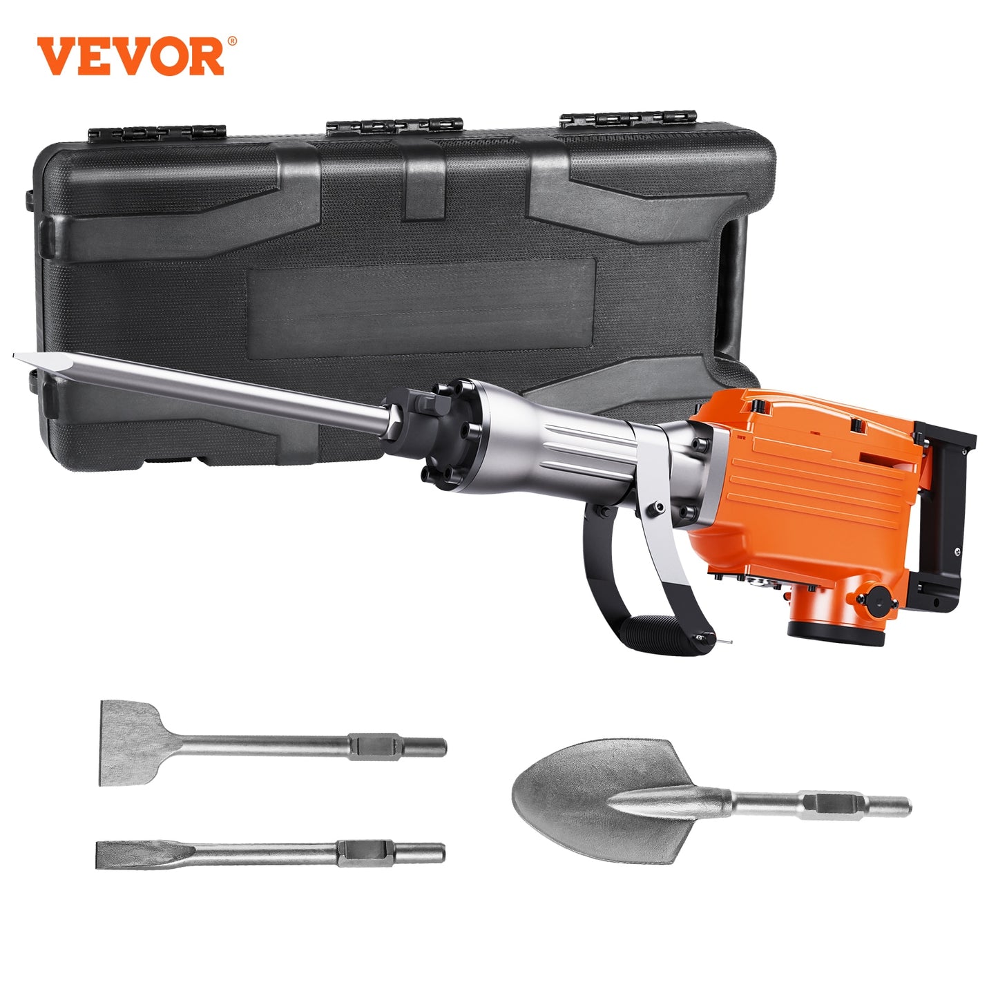 VEVOR 2200 W 4 Chisel Bit 1400 BPM 110-Volt Corded Demolition Hammer DXDHYCJZPZNCGH2BFV1