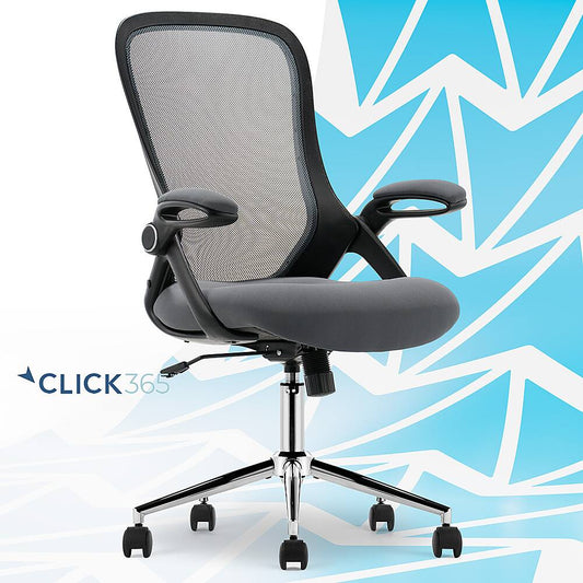 Click365 - Flip Mid-Back Mesh Office Chair - Gray