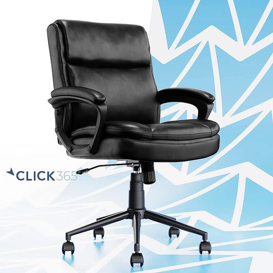 Click365 - Transform 2.0 Extra Comfort Ergonomic Mid-Back Desk Chair - Black