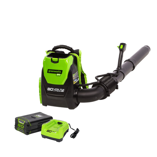 Greenworks 80-volt 610-CFM 180-MPH Battery Backpack Leaf Blower 4 Ah (Battery and Charger Included) BPB80L410
