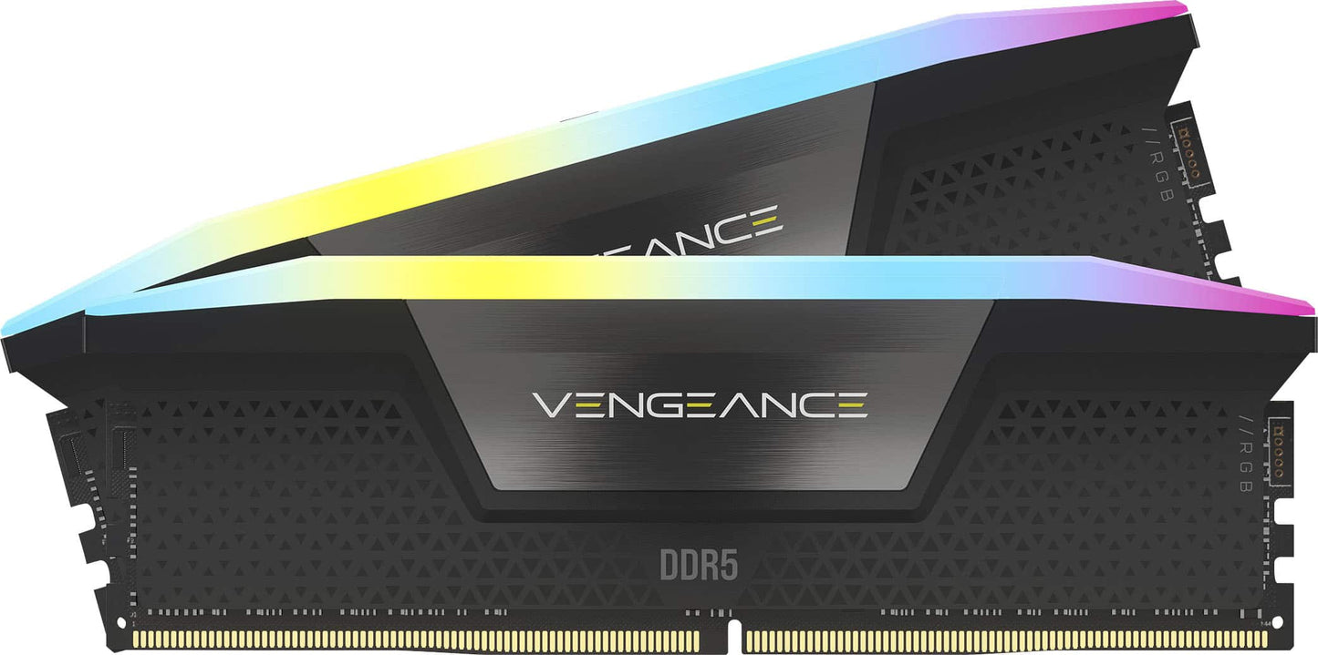 CORSAIR - VENGEANCE RGB 64GB (2x32GB) DDR5 6400MHz C32 UDIMM Desktop Memory - Black