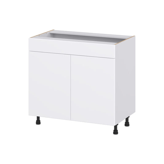 Hugo&Borg Lasalle 36-in W x 34.5-in H x 21-in D Bright White Slab Sink Base Fully assembled Cabinet Flat Panel