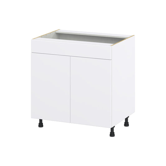 Hugo&Borg Lasalle 33-in W x 34.5-in H x 24-in D Bright White Slab Sink Base Fully assembled Cabinet Flat Panel