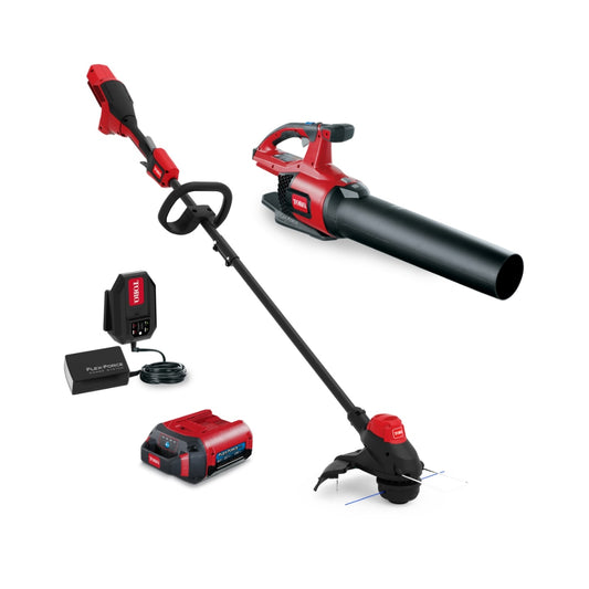 Toro Flex-Force 60-volt Max Cordless Battery String Trimmer and Leaf Blower Combo Kit (Battery & Charger Included) 51881