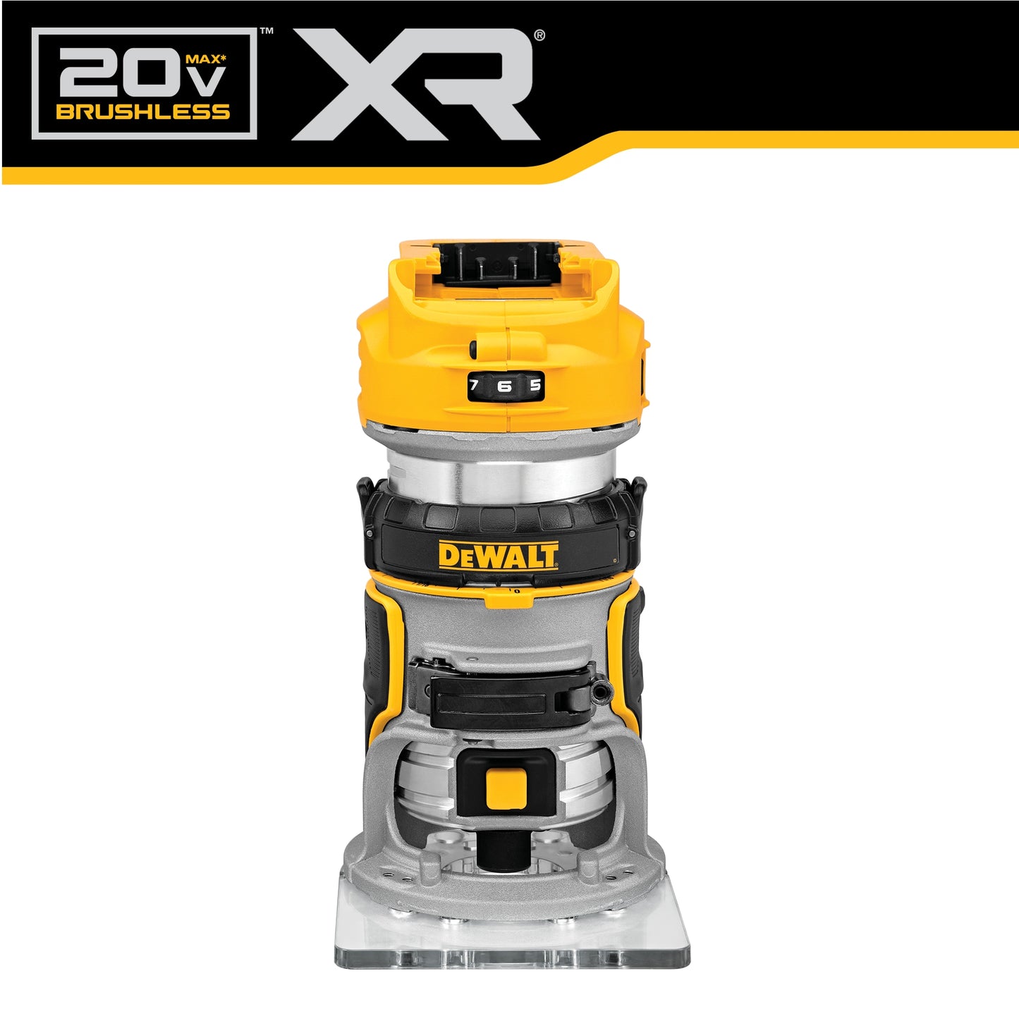 DEWALT XR 1/4-in Variable Speed Brushless Fixed Cordless Router (Bare Tool) DCW600B