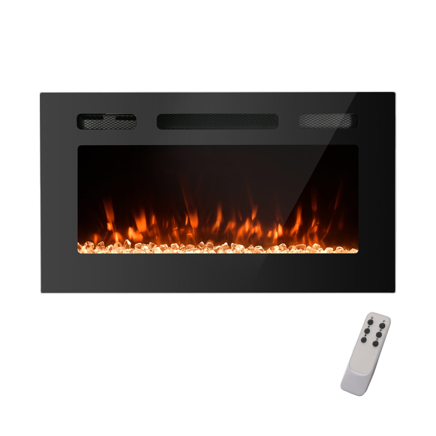 CASAINC 30-in W Black LED Electric Fireplace