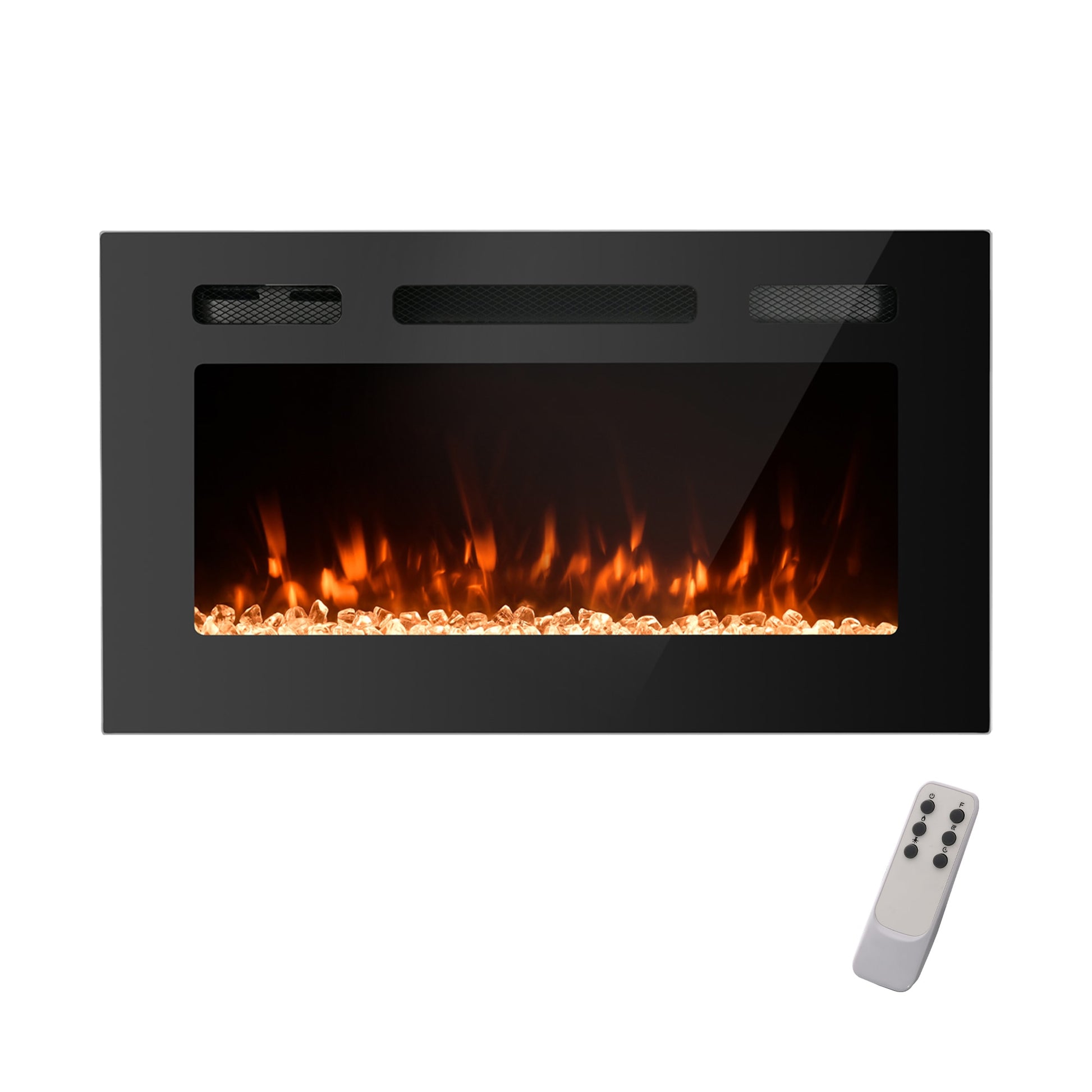CASAINC 30-in W Black LED Electric Fireplace