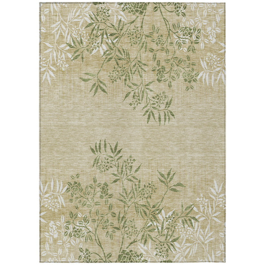 Addison Rugs Chantille ACN673KH 8 x 10 (ft) Khaki Rectangular Indoor/Outdoor Geometric Machine washable Area rug