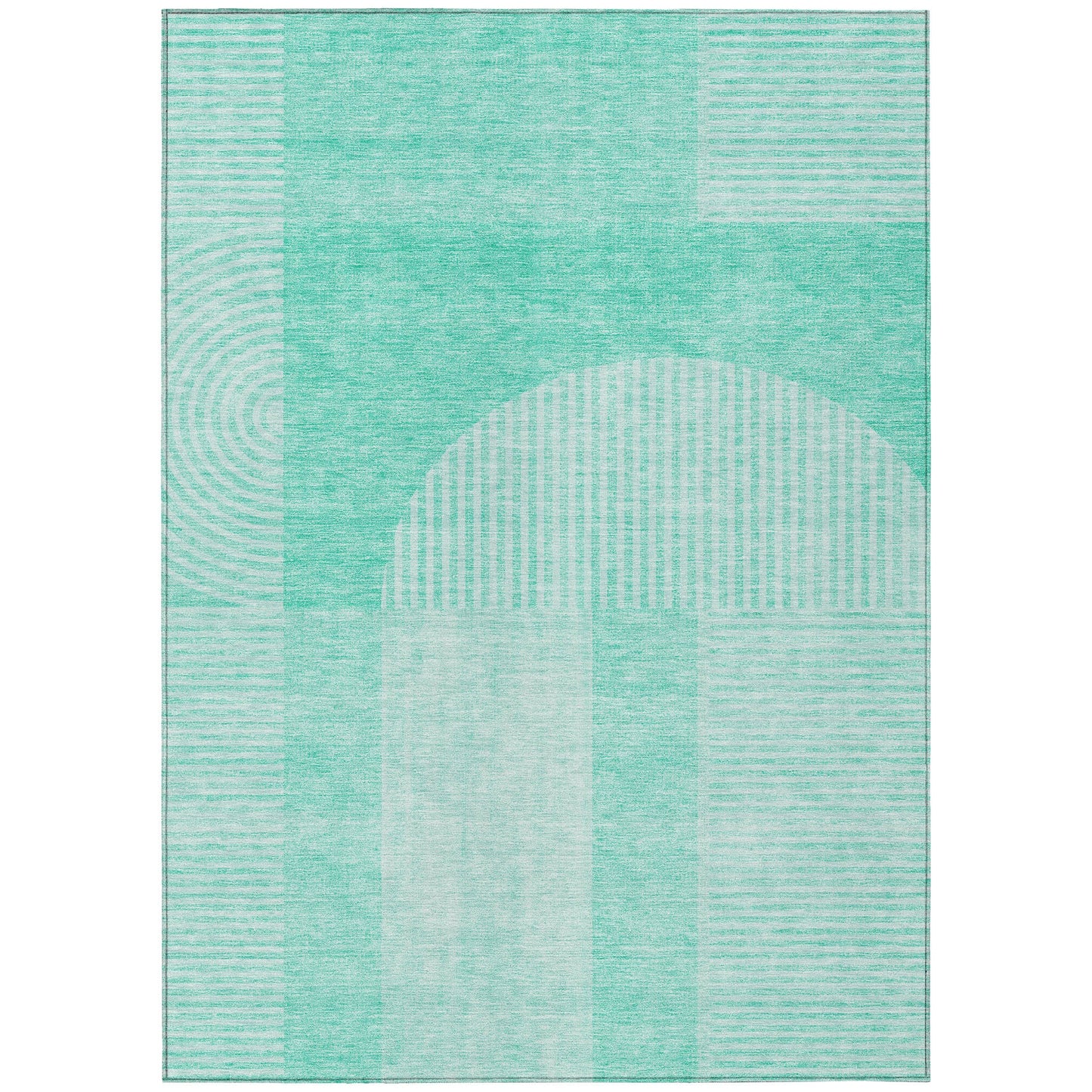 Addison Rugs Chantille ACN711TE 9 x 12 (ft) Teal Rectangular Indoor/Outdoor Geometric Machine washable Area rug