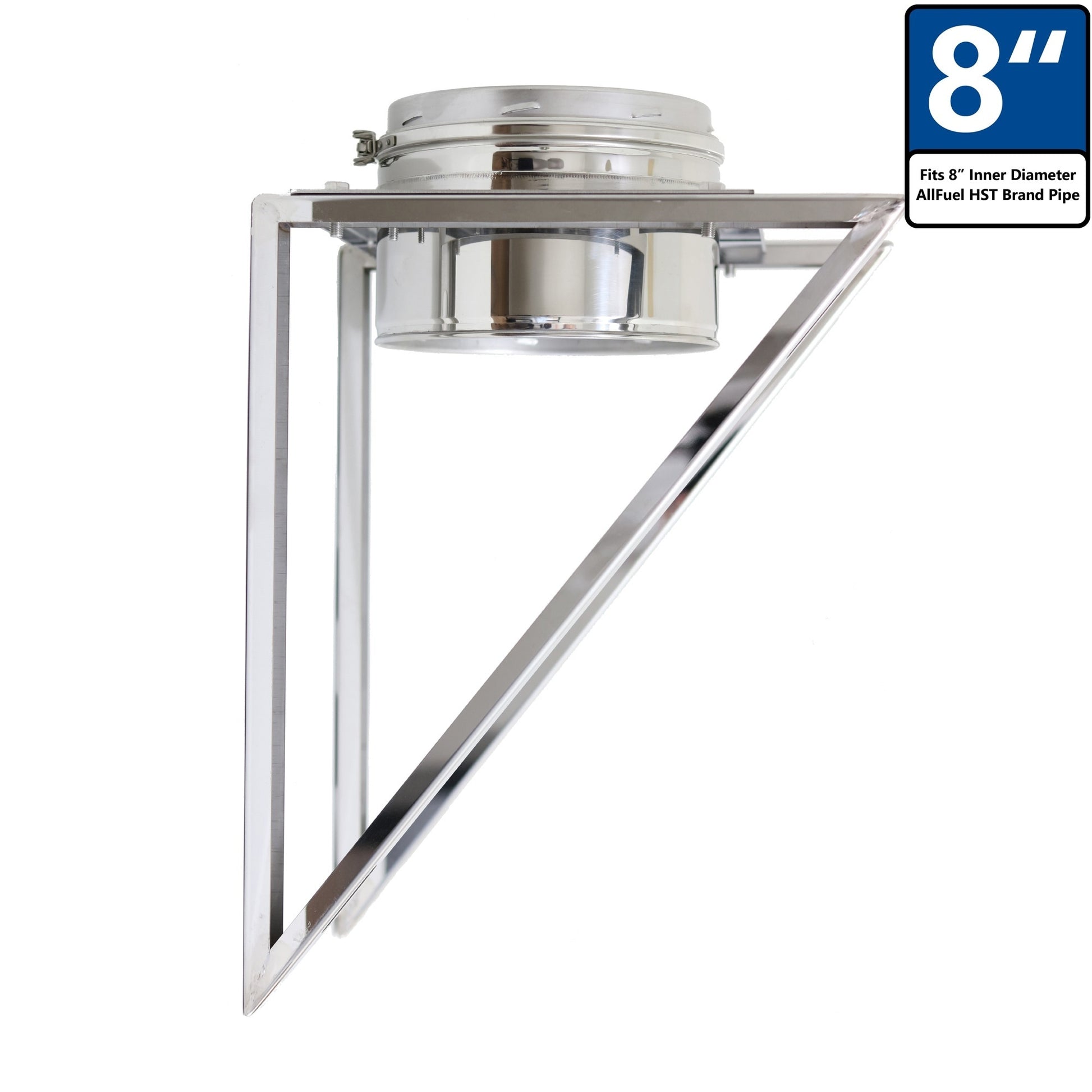 AllFuel HST 8" Base Wall Support Chimney Pipe Accessory Kit for Wall Support BL.EV.RB-SHT8BWSK