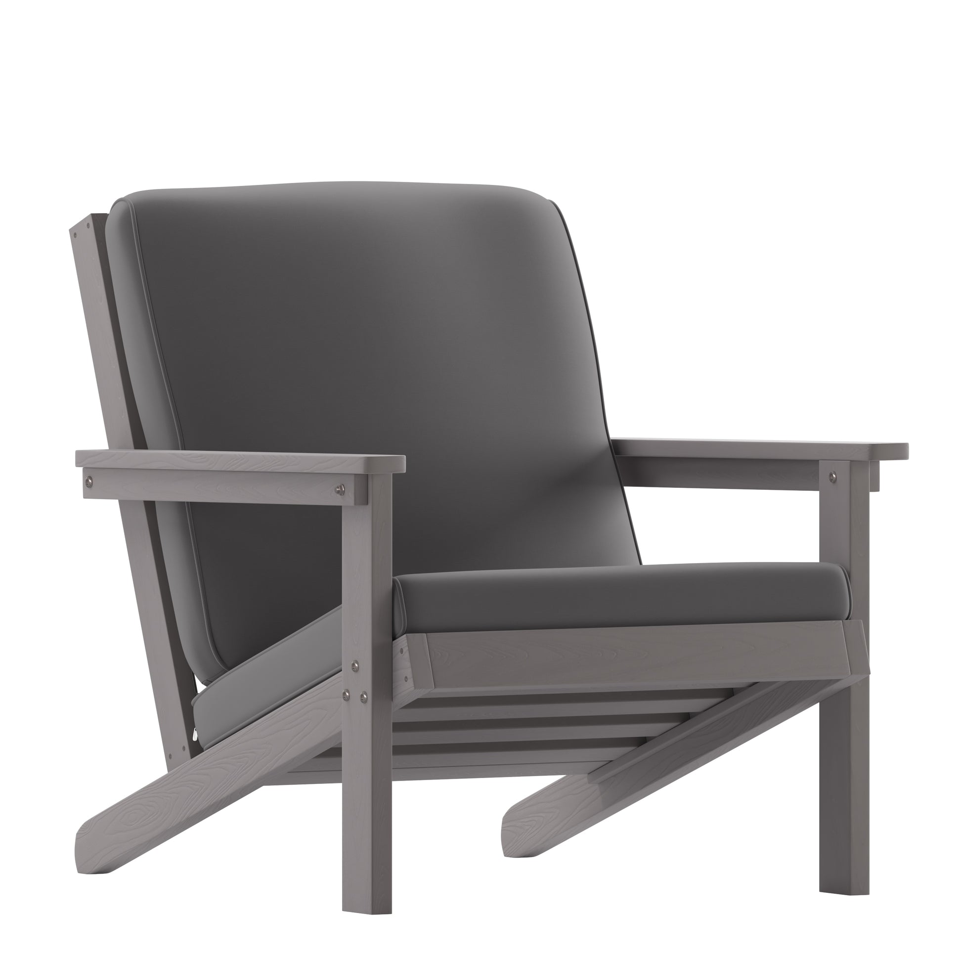 Taylor & Logan Charlestown Gray Resin Frame Stationary Conversation Chair with Gray Cushioned Seat