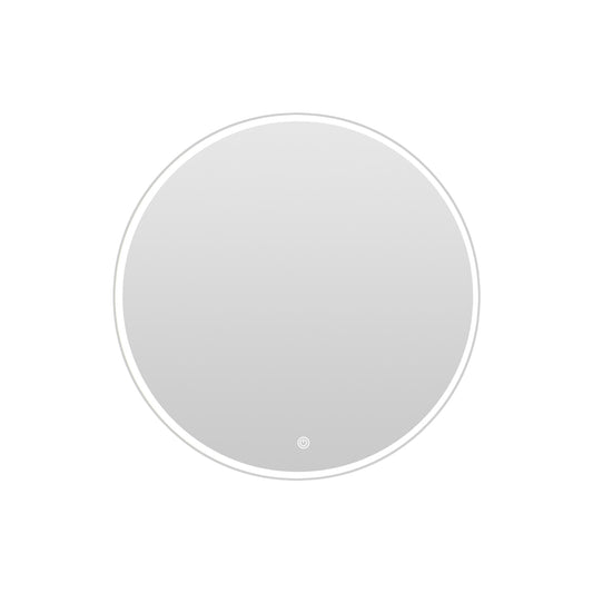 Kahomvis 32-Inches x 32-Inches Polished Frameless Round Dimmable Lighted Fog Free Bluetooth Bathroom Vanity Mirror ( Silver )