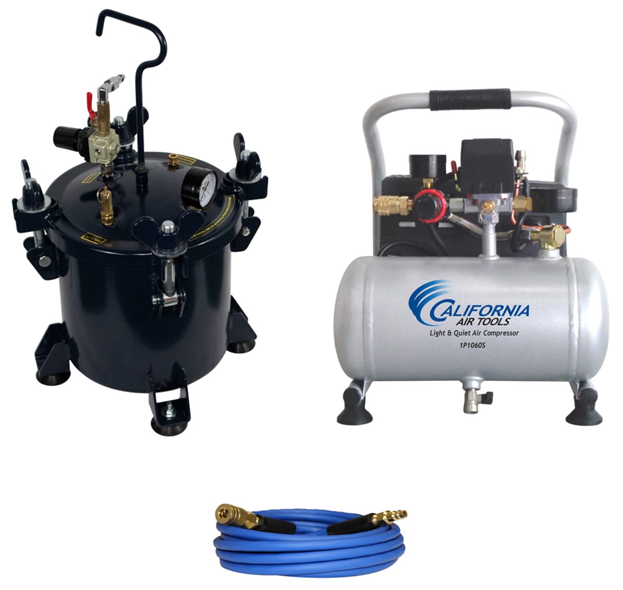 California Air Tools 1-Gallon Portable Electric 120 PSI Horizontal Air Compressor with Accessories Included