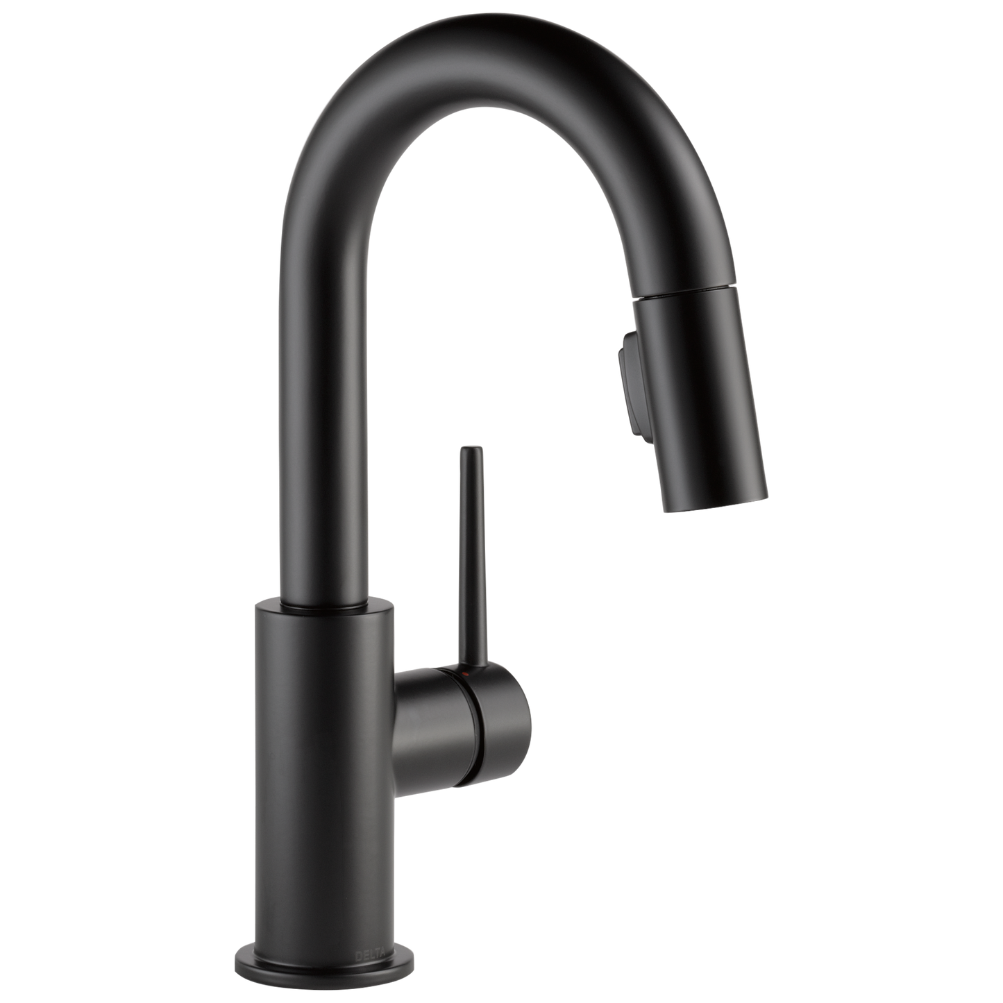 Delta Trinsic Matte Black Single Handle Deck-mount Bar and Prep Kitchen Faucet with Sprayer
