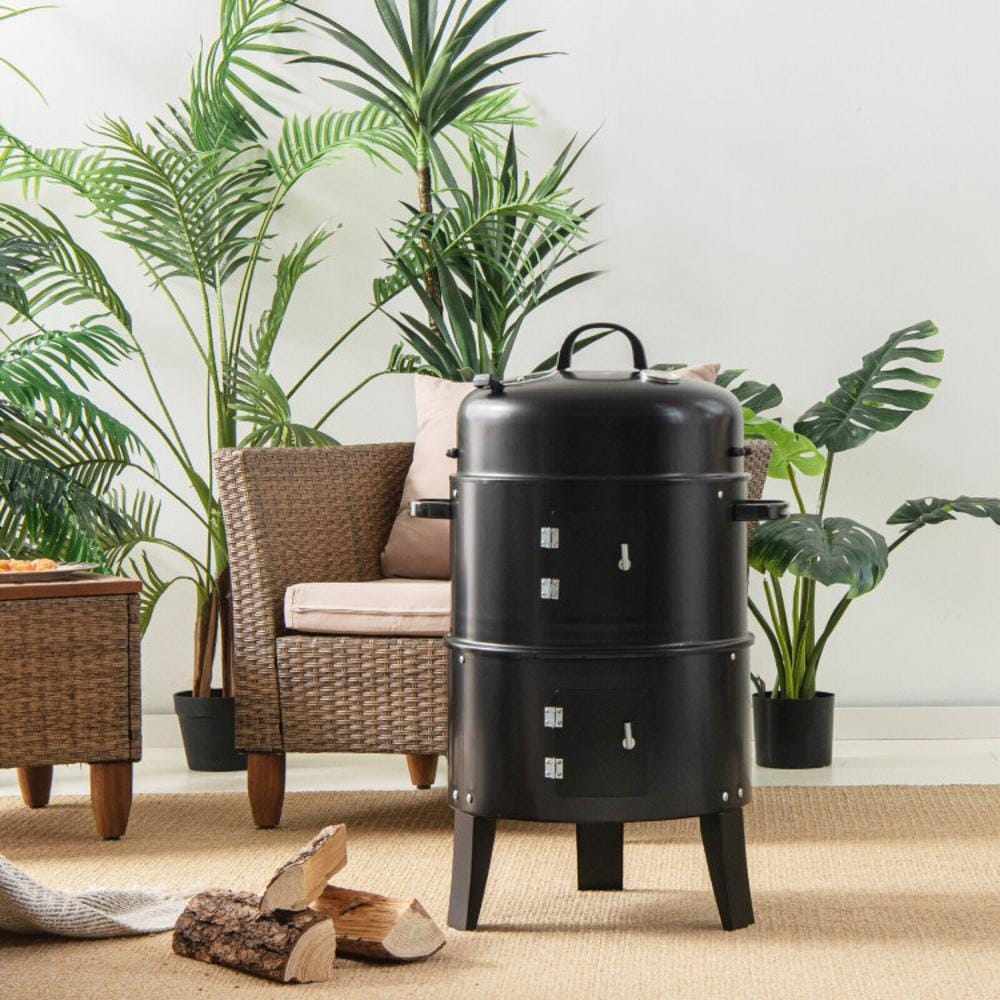 BABOOM 16-in W Black Barrel Charcoal Grill BOM-P10580-CO