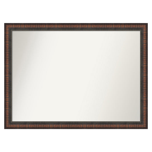 Amanti Art Caleb Brown Frame 42-Inches W x 31-Inches H Rectangle Salon Scoop Silver Framed Vanity Mirror