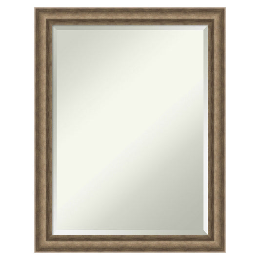 Amanti Art Angled Bronze Frame 21.25-in W x 27.25-in H Rectangle Angled Bronze Framed Vanity Mirror