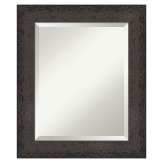 Amanti Art Dappled Black Brown Frame 21.5-Inches W x 25.5-Inches H Rectangle Dappled Black Brown Framed Vanity Mirror
