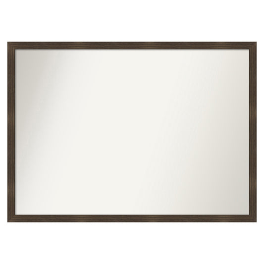 Amanti Art Woodgrain Stripe Frame 40-Inches W x 29-Inches H Rectangle Woodgrain Stripe Chocolate Framed Wall Mirror