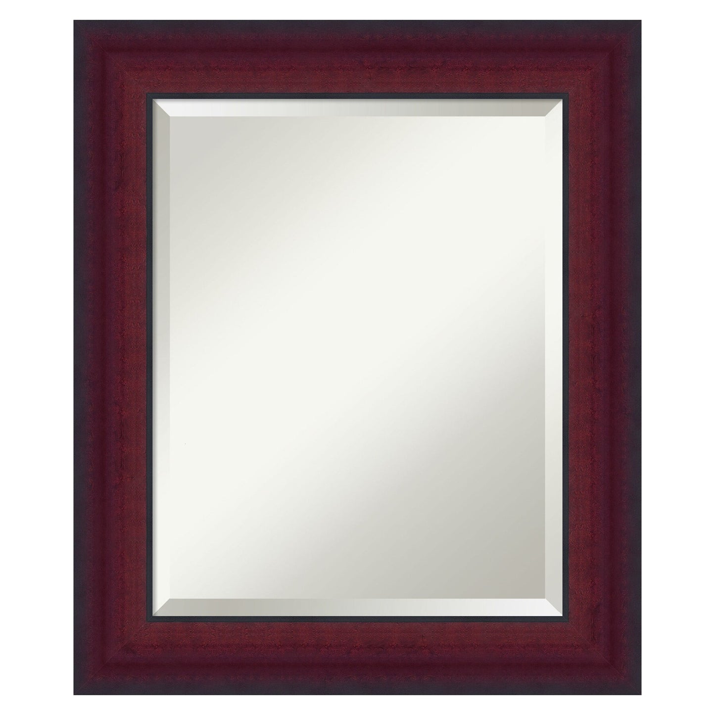 Amanti Art Canterbury Cherry Frame 21.25-Inches W x 25.25-Inches H Rectangle Salon Scoop Silver Framed Wall Mirror