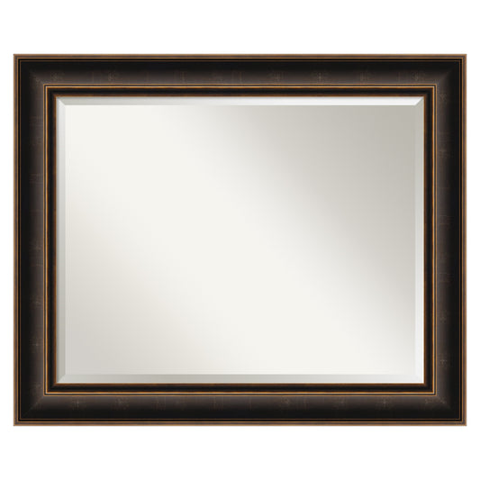 Amanti Art Villa Oil Rubbed Bronze Frame 33.75-Inches W x 27.75-Inches H Rectangle Salon Scoop Silver Framed Wall Mirror