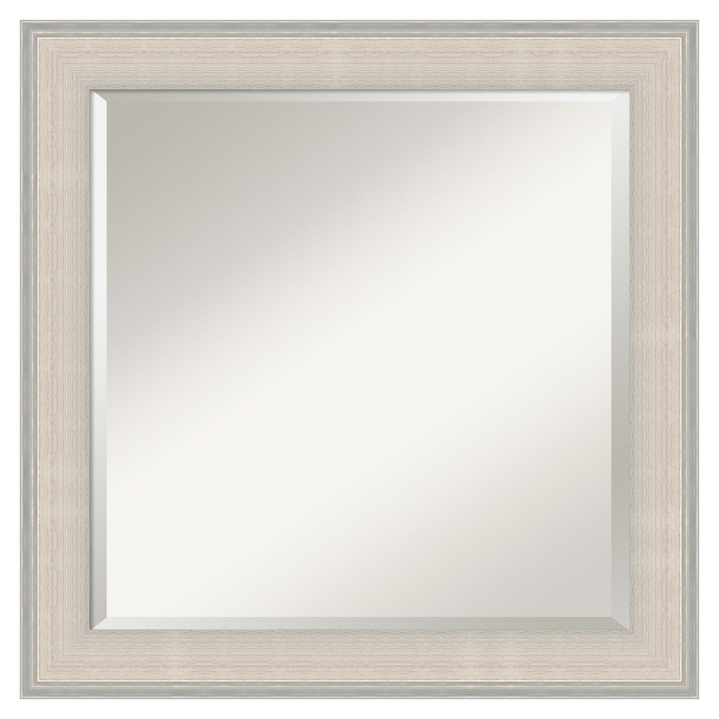 Amanti Art Cottage White Silver Frame 24.5-Inches W x 24.5-Inches H Square Cottage White Silver Framed Wall Mirror