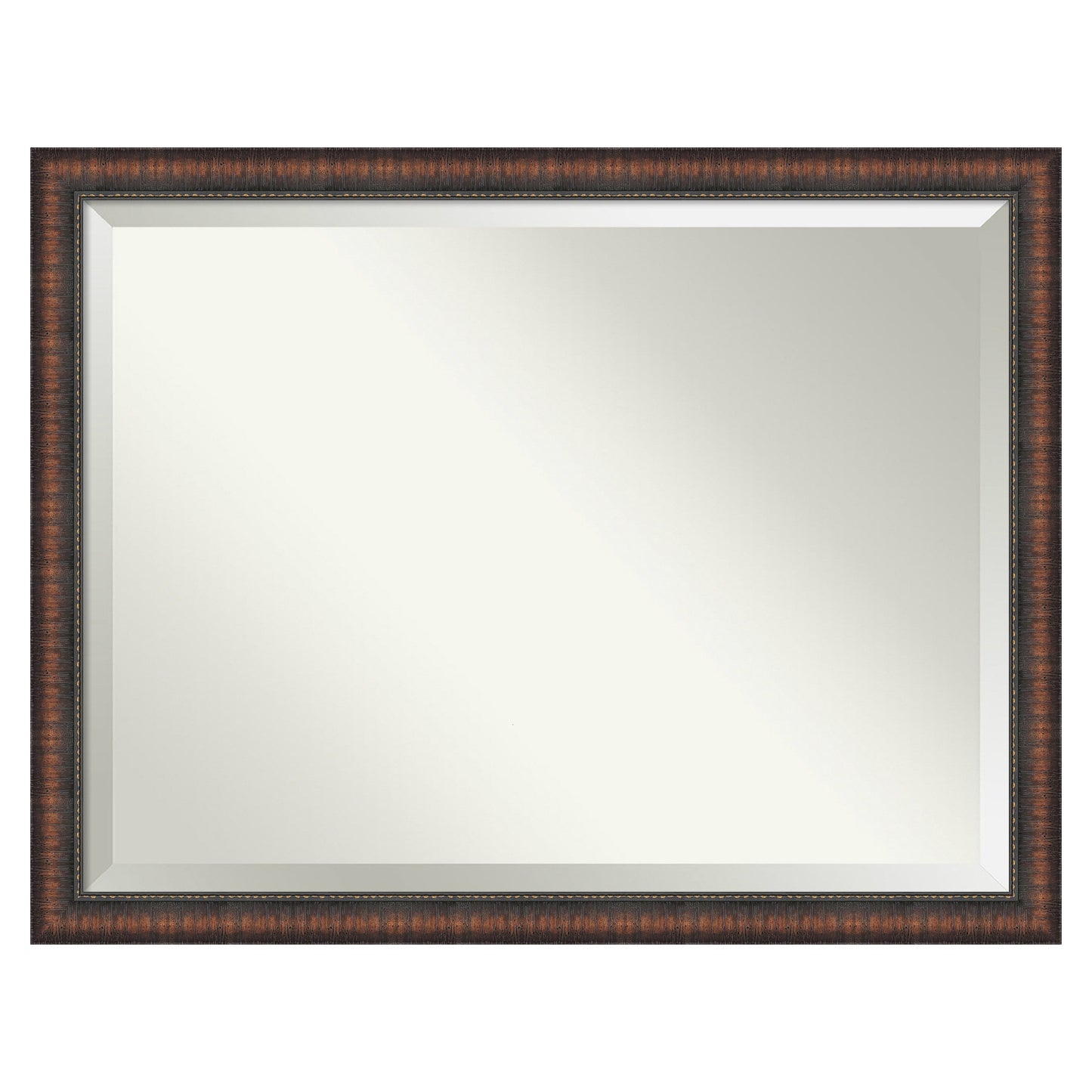 Amanti Art Caleb Brown Frame 44-Inches W x 34-Inches H Rectangle Salon Scoop Silver Framed Wall Mirror
